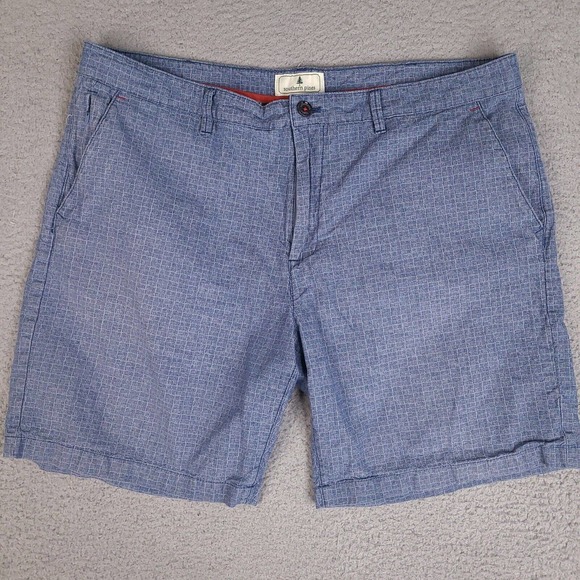 Southern Pines Shorts‎ Mens 38 Blue Chino Geometric Dad - Picture 1 of 13